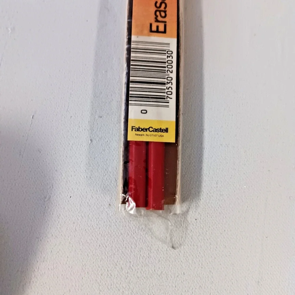 VTG Faber-Castell Venus 1007 Erasable Red Colored Pencils Lot of‎ 2 Unused 70s